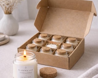 Sojakerze Geschenkset Holzdocht, Duftkerzen Set, Soy Candle Gift Set Wooden Wick, Handmade Vegan Candle, Eco Geschenk
