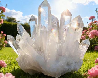 Oltre 300 g di cristallo di quarzo trasparente naturale a grappolo, punta di quarzo VUG, campione di minerale smagnetizzante da collezione decorativa, regalo di cristallo