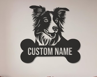 Custom Dog Name Metal Wall Art, Pet Memorial Home Decor, Personalized Dog Sign for Dog Lovers, Modern Metal Wall Decor, Unique Pet Gift