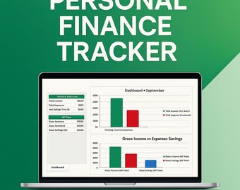 PersonalFinance Tracker Excel: Budgetplaner & Ausgaben Dashboard (Digitaler Download)