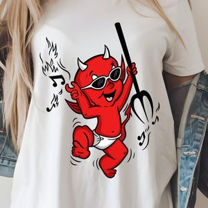 Camiseta Retro Dancing Devil Comfort Colors: Camiseta divertida de Halloween