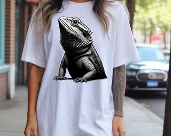 Camiseta de color reptil Comfort, regalo para dueño de dragón barbudo, camisa de dragón lagarto