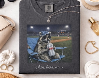 Racoon Drinking Diet Coke Funny Ballfield Dark Shirt, Baseball Mama Shirt, Softball Shirt, Travel Baseball Tournament, Softball Ball Mom Tee