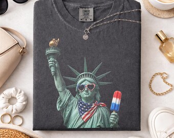 Comfort Colors Statue of Liberty Shirt, USA 250 Vintage America Tee, 4th of July T Shirt, Retro Patriotic Graphic Tee, American Flag Shirt
