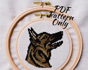 Dutch Shepherd Cross Stitch Pattern | PDF Only | Dog Pet Portrait
