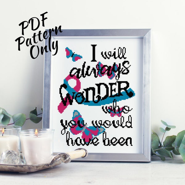 Always Wonder Baby Loss Cross Stitch Pattern | PDF Only | Infertility Miscarriage Pregnancy Loss