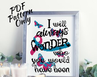 Always Wonder Baby Loss Cross Stitch Pattern | PDF Only | Infertility Miscarriage Pregnancy Loss