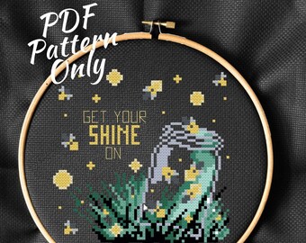 Firefly Cross Stitch Pattern | PDF Only | xstitch lightning bug Shine On