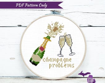champagne problems | Taylor Swift cross stitch PDF pattern | Instant Download | modern evermore