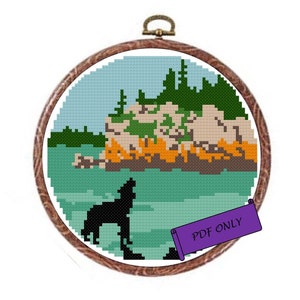 Isle Royale National Park | Cross Stitch PDF Pattern ONLY | Digital Instant Download | hoop art, embroidery, DIY