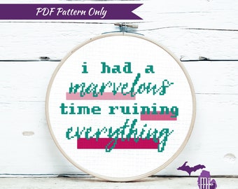 Marvelous Time Taylor Swift cross stitch PDF pattern| Instant Download | modern Folklore