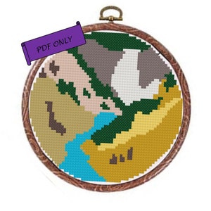 Yellowstone National Park Cross Stitch PDF Pattern ONLY | Digital Instant Download | hoop art, embroidery, DIY