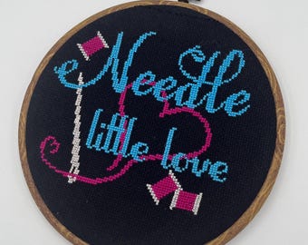 Needle Little Love | Finished Cross Stitch | sewing xstitch gift