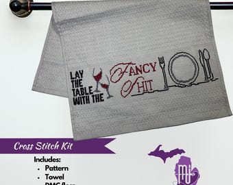 Taylor Swift tolerate it fancy kitchen towel Cross Stitch Kit | modern DIY evermore