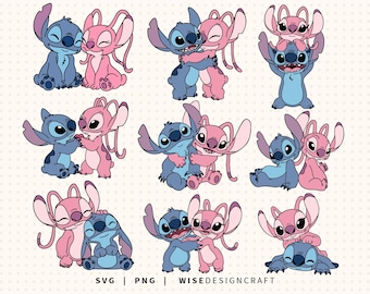Stich und Engel SVG Bundle: Lilo Stitch Clipart (Digitaler Download)
