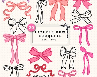 Rosa Schleife SVG PNG, Coquette Ribbon Dateien (Digital Download)