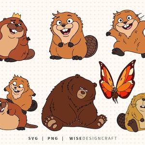 Hoppers SVG PNG Layered: Beaver Mabel Clipart (Digital Download)