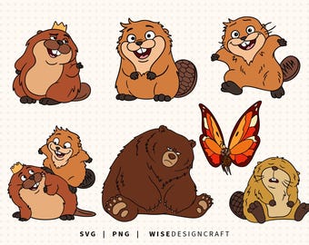 Hoppers SVG PNG Layered: Beaver Mabel Clipart (digitaler Download)