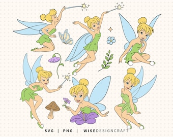 Tinkerbell SVG: Prinzessin Clipart, Fee PNG (digitaler Download)