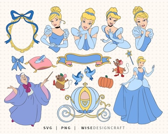 Aschenputtel SVG PNG Layered: Prinzessin Clipart, Aschenputtel Schuh (Digitaler Download)