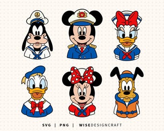 Kreuzfahrt Mickey und Friends SVG, Kreuzfahrtschiff Minnie PNG (Digital Download)