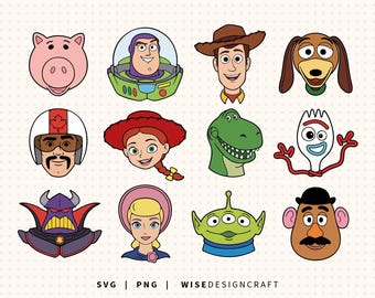 Paquete SVG PNG en capas de Toy Story, imágenes prediseñadas de Woody y Lightyear (descarga digital)