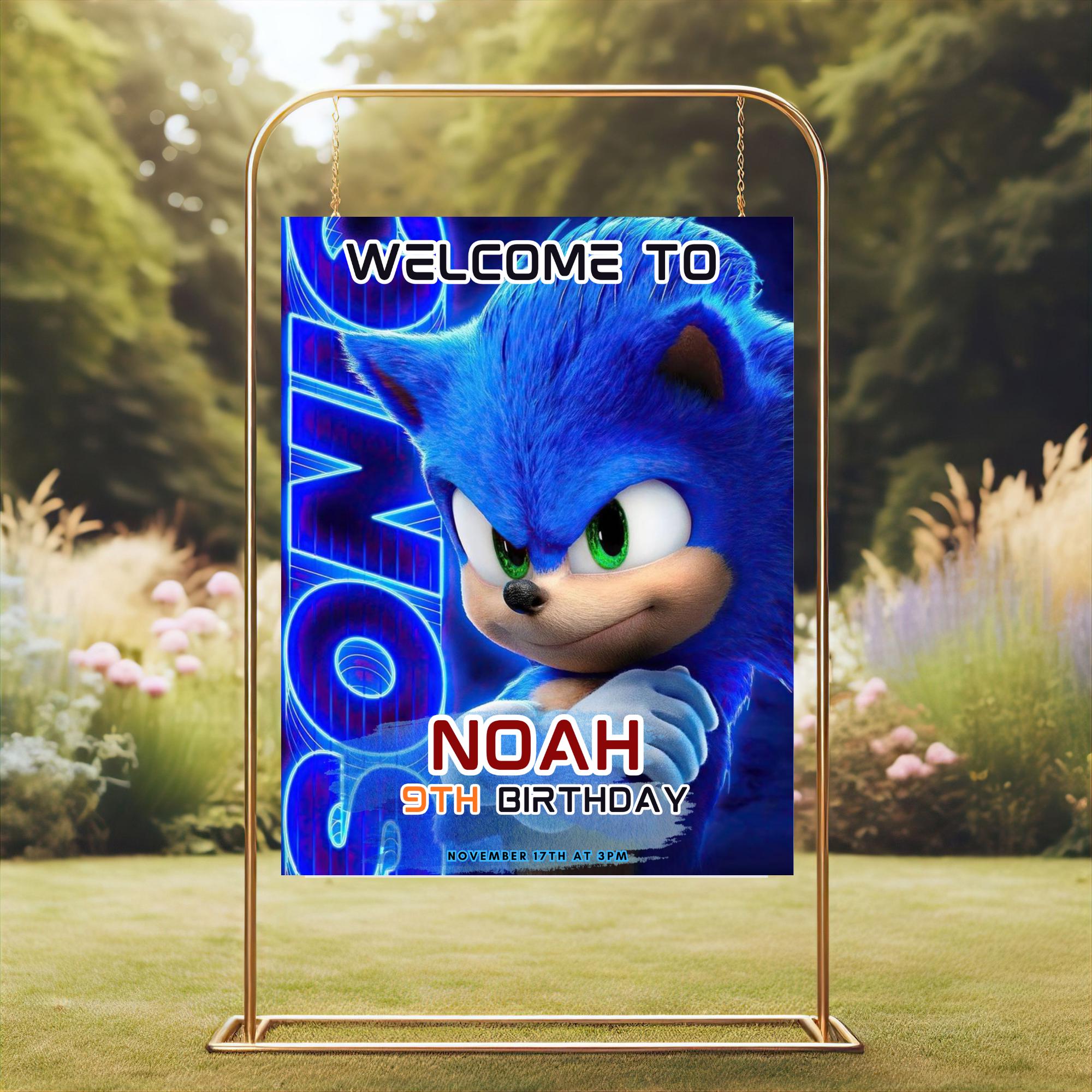Sonic Welcome Sign Editable Canva Template, Sonic Birthday Party ...