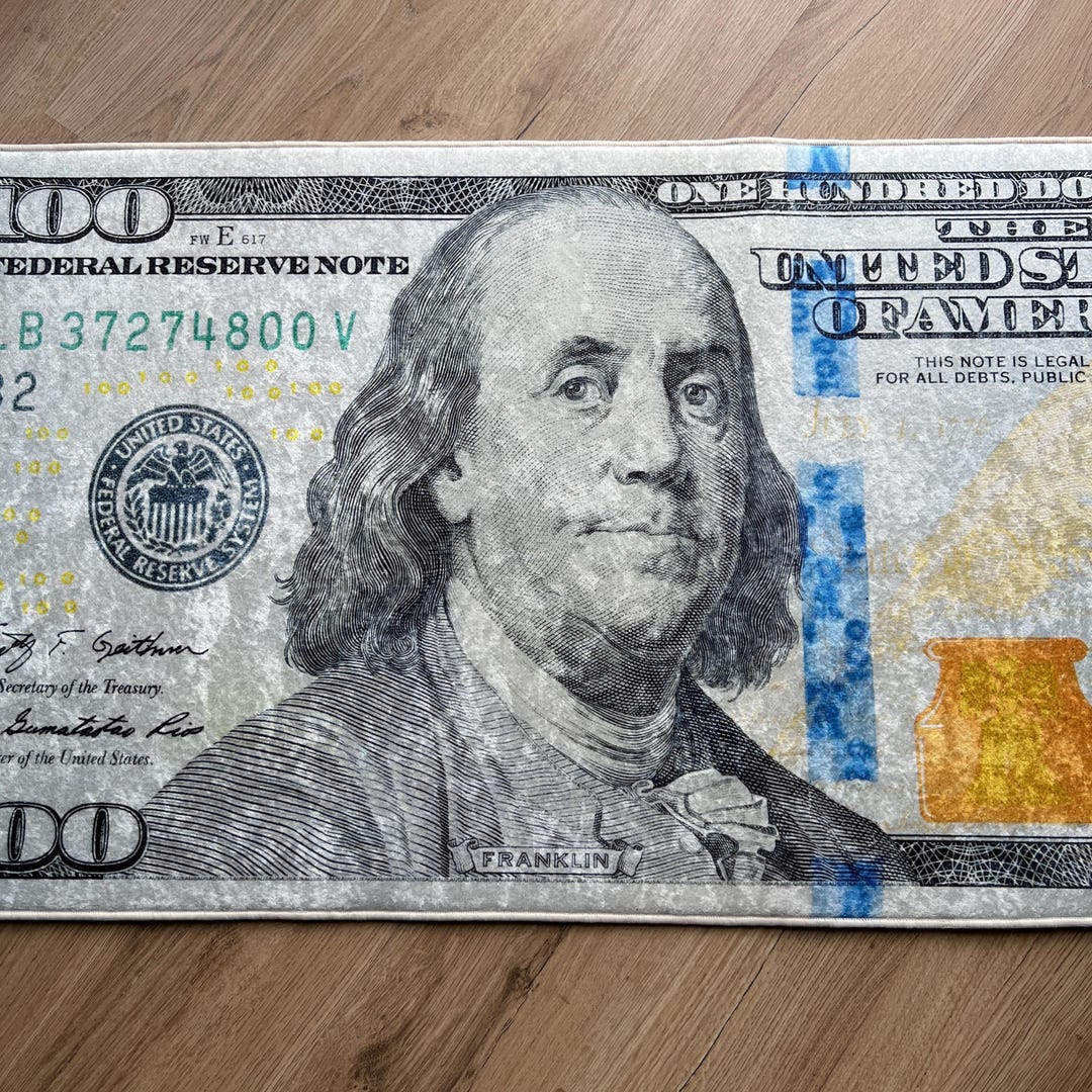 Money Design Rug, Dollar Bill Carpet, Unique Home Decor, Machine ...