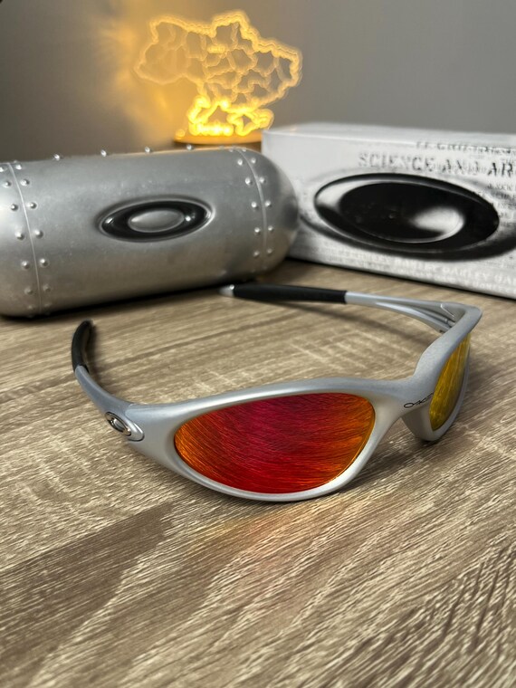 Oakley Minute 1.0: Silver Wrap Sunglasses W/ Fire Iridium Lens