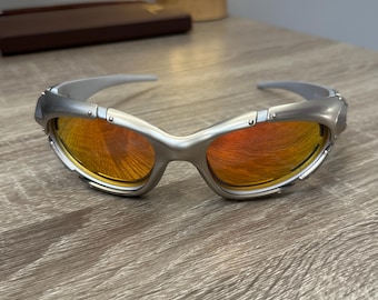 Vintage Oakley Splice – Y2K Sport Sunglasses, Black Frame With