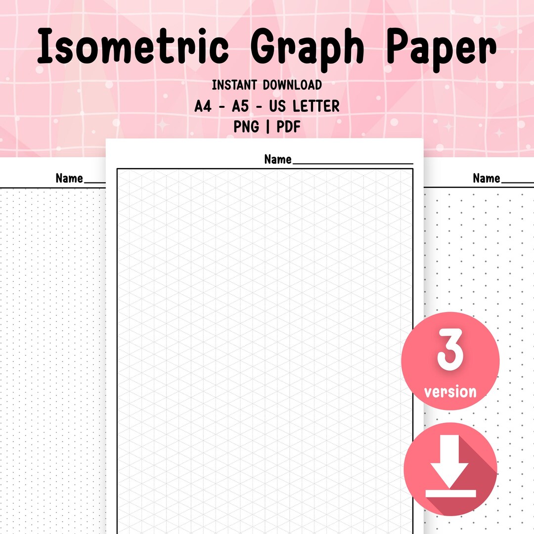 Isometric Graph Paper: A4/a5/letter Sizes (instant Download PDF) - Etsy