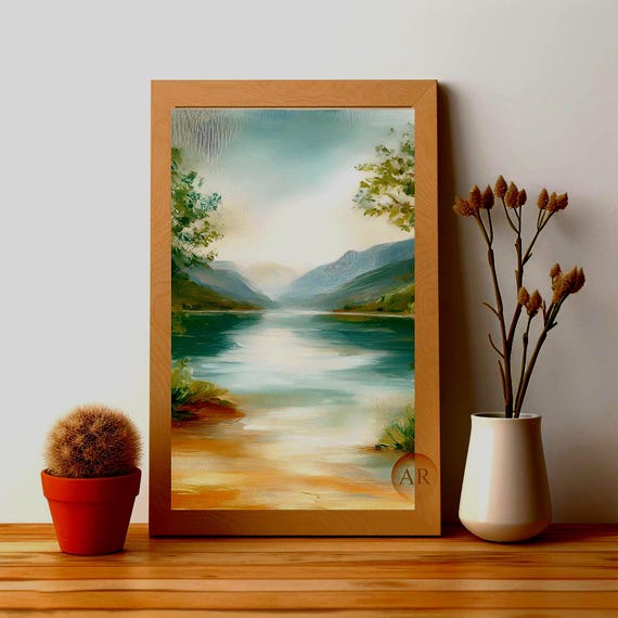 Calm Home Decor | Nature Landscape Printable | Modern Wall Art PNG  | Digital Art Download