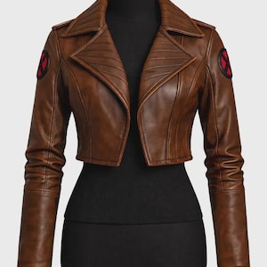 Jaqueta X-Men 97 Rogue | Traje curto marrom X-Women | Cosplay X-Men Rouge