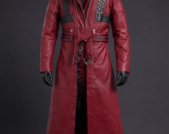 DMC 3 Dante Leather Trench Coat | Devil May Cry 3 Cosplay Costume | Men's - Women's