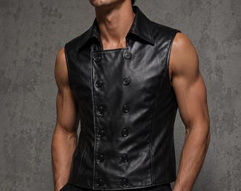 Spider Man Inspired Noir Leather Vest