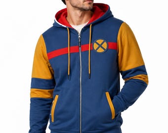 San Diego Inspired Comic-Con 2026 X-Men Color Block Zip-Up Hoodie