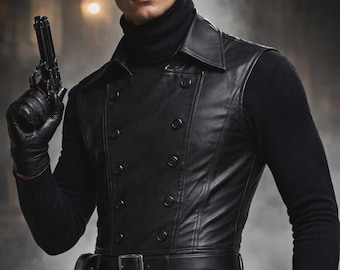 Spider Man Inspired Noir Leather Vest