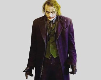 Handmade Joker Wool Overcoat: Heath Ledger Cosplay Purple Trench CoatlogoAnalyze listing