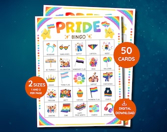 Pride Bingo Game | Rainbow Party Activity | LGBTQIA+ Celebration (Digital Download)