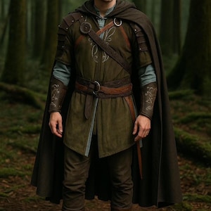Costume da elfo medievale fantasy per cosplay di Halloween