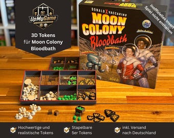Moon Colony Bloodbath 3D Tokens | Realistische Ressource Tokens | stapelbar