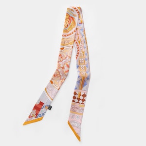 100% Seiden-Twill-Band, beidseitig bedruckter dünner Schal für Hair Bag Neck Tie