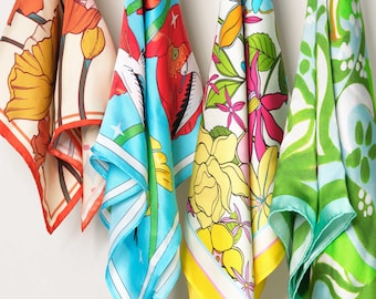 Custom Mulberry Silk Scarf - Personalized Photo, Logo Gift, Luxury Silk Wrap for Wedding, Business