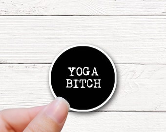Waterproof vinyl water bottle tablet stickers Yoga Bitch