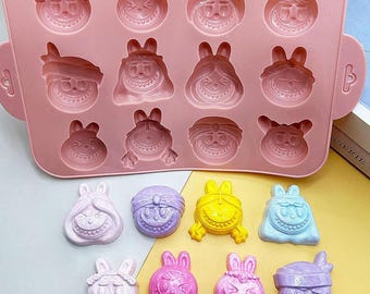 Molde de silicona con forma de casita de dibujos animados para DIY manualidades moldes de resina yeso moldes de velas aromáticas moldes de