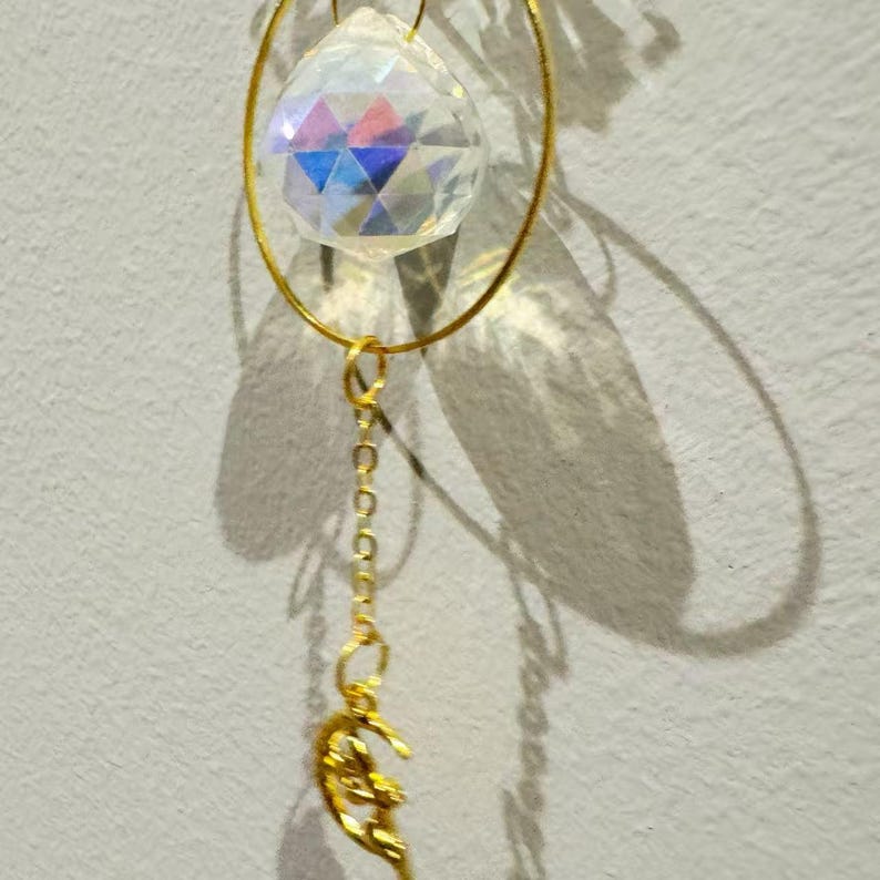 Crystal Ball Suncatcher, Handmade Window Prism, Rainbow Light Charm, Healing Crystal Decoration, Spiritual Home Accessories, Gifts for Her image 8