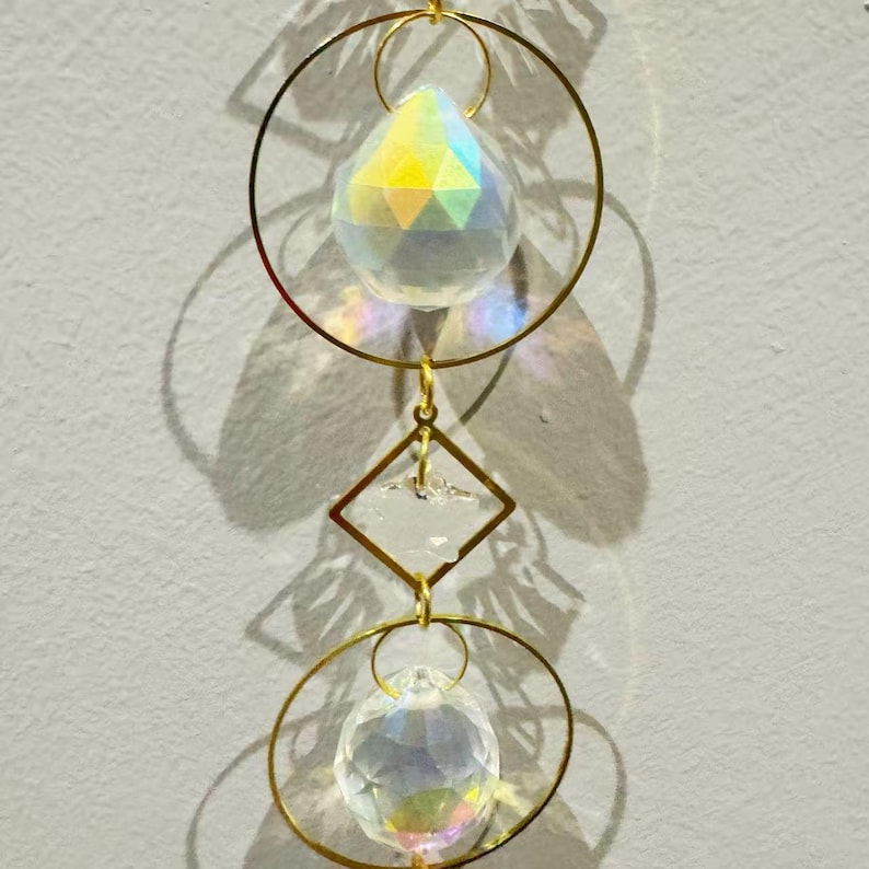 Crystal Ball Suncatcher, Handmade Window Prism, Rainbow Light Charm, Healing Crystal Decoration, Spiritual Home Accessories, Gifts for Her image 10