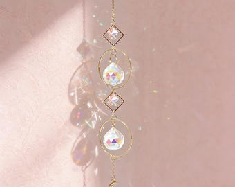 Crystal Ball Suncatcher, Handmade Window Prism, Rainbow Light Charm, Healing Crystal Decoration, Spiritual Home Accessories, Gifts for Her