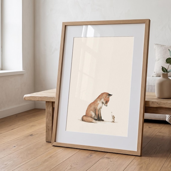 Woodland Nursery Print - Fox Wall Art for Kids Room Decor