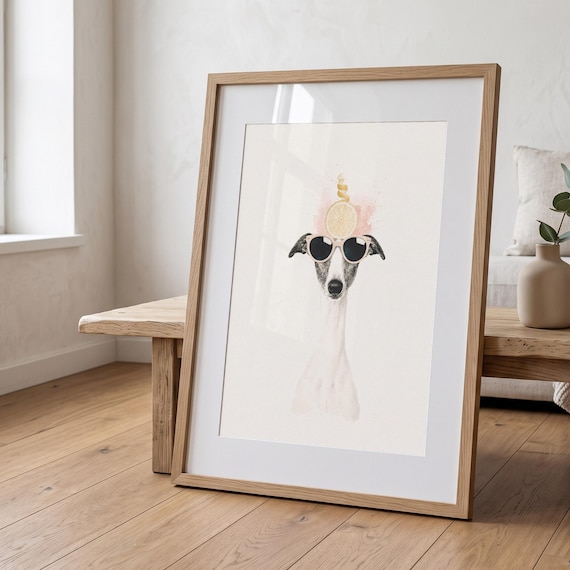 Greyhound Wall Art | Lemon Twist | Modern Dog Print | Scandinavian Home Decor